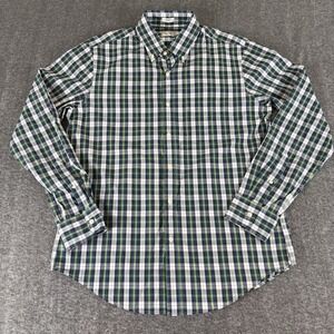 J.Crew Men's Classic Plaid Button-Down Shirt Medium Navy Green White